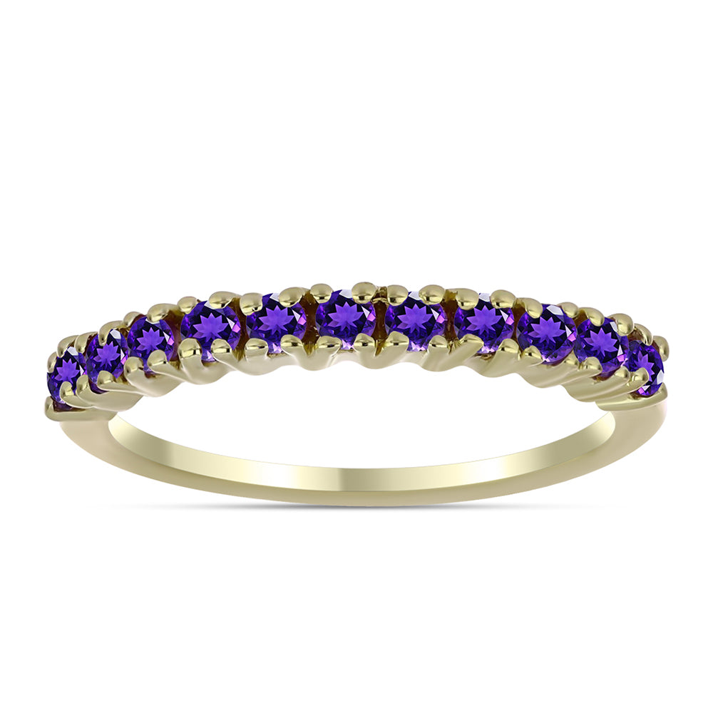 Arannyal Bevont Ezüst Gyűrű Marokkói Ametiszttel