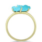 Arannyal Bevont Ezüst Gyűrű Csipkerózsika Türkizzel