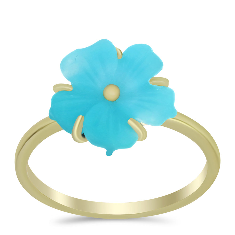 Arannyal Bevont Ezüst Gyűrű Csipkerózsika Türkizzel 3 