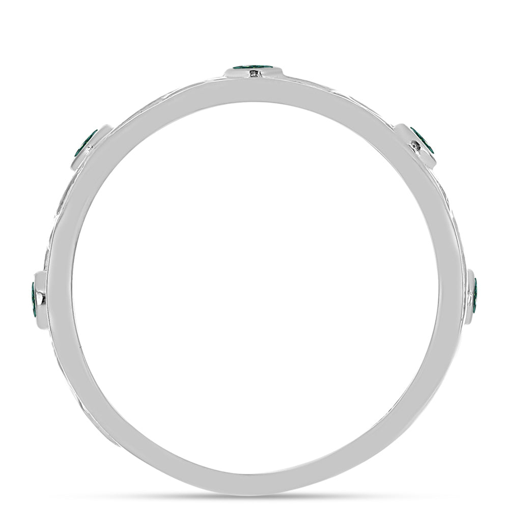 Ezüst Gyűrű Zöldes Tengerkék Moissanite-tal 2 