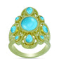 Arannyal Bevont Ezüst Gyűrű Csipkerózsika Türkizzel
