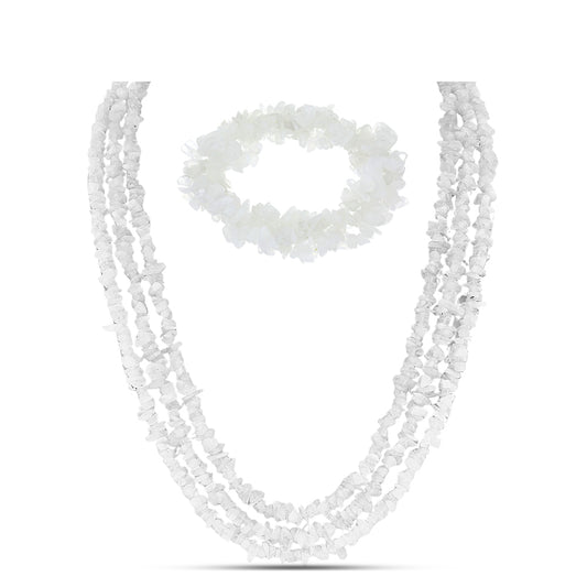 Nugget Szett Szivárvány Holdkővel ( Nyaklánc+Karkötő )