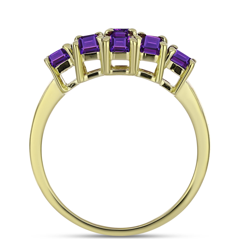 Arannyal Bevont Ezüst Gyűrű Marokkói Ametiszttel