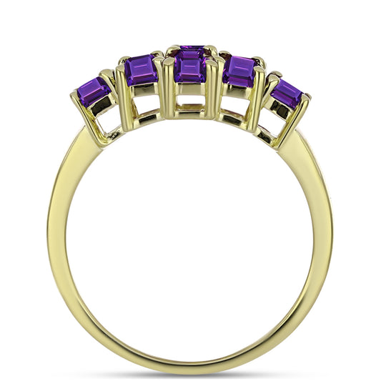 Arannyal Bevont Ezüst Gyűrű Marokkói Ametiszttel