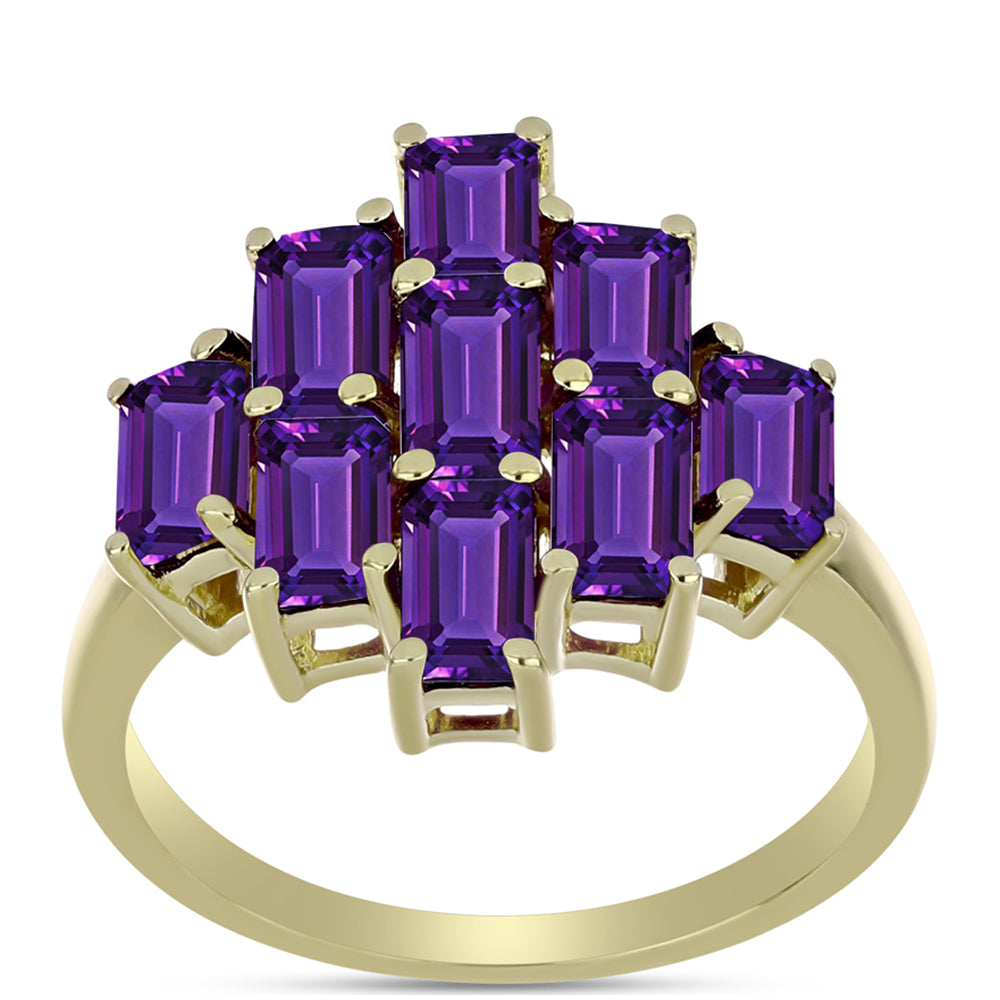 Arannyal Bevont Ezüst Gyűrű Marokkói Ametiszttel