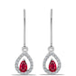 Ezüst Fülbevaló Madagaszkári Rubinnal és Fehér Topázzal