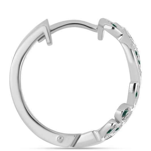 Ezüst Fülbevaló Zöldes Tengerkék Moissanite-tal