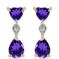 Arannyal Bevont Ezüst Fülbevaló Marokkói Ametiszttel és Fehér Topázzal