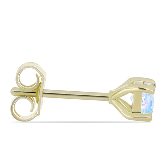 Arannyal Bevont Ezüst Fülbevaló Szivárvány Holdkővel