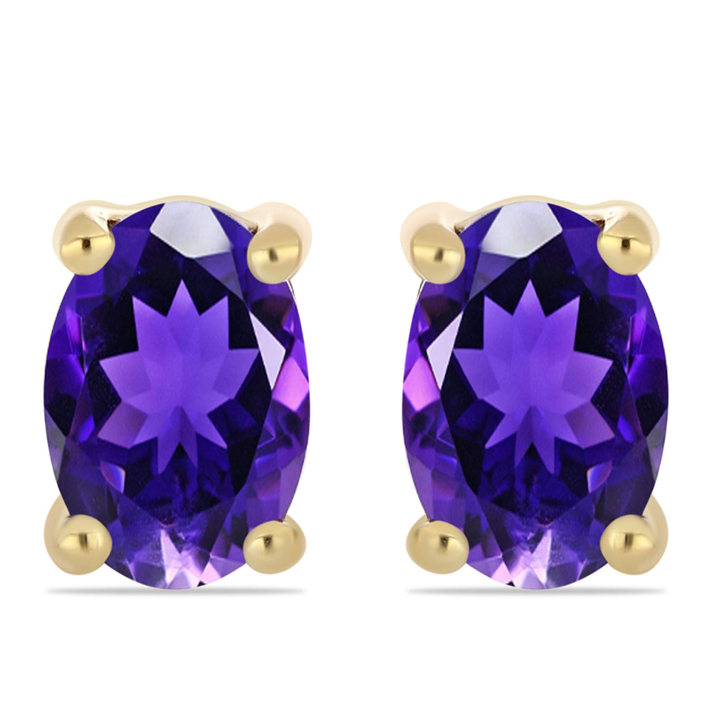 Arannyal Bevont Ezüst Fülbevaló Marokkói Ametiszttel 1 