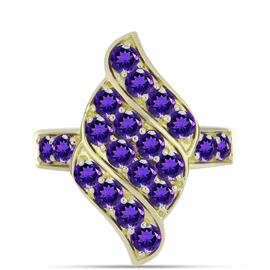 Arannyal Bevont Ezüst Gyűrű Marokkói Ametiszttel