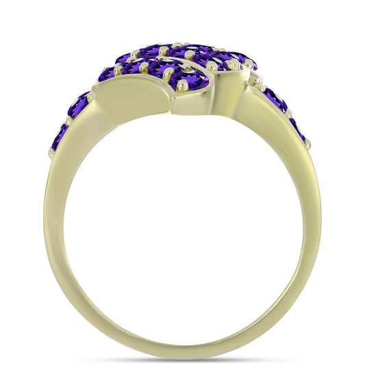 Arannyal Bevont Ezüst Gyűrű Marokkói Ametiszttel