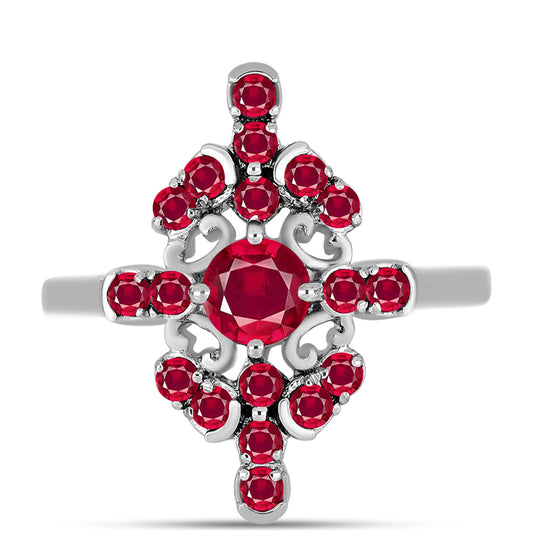 Ezüst Gyűrű Madagaszkári Rubinnal