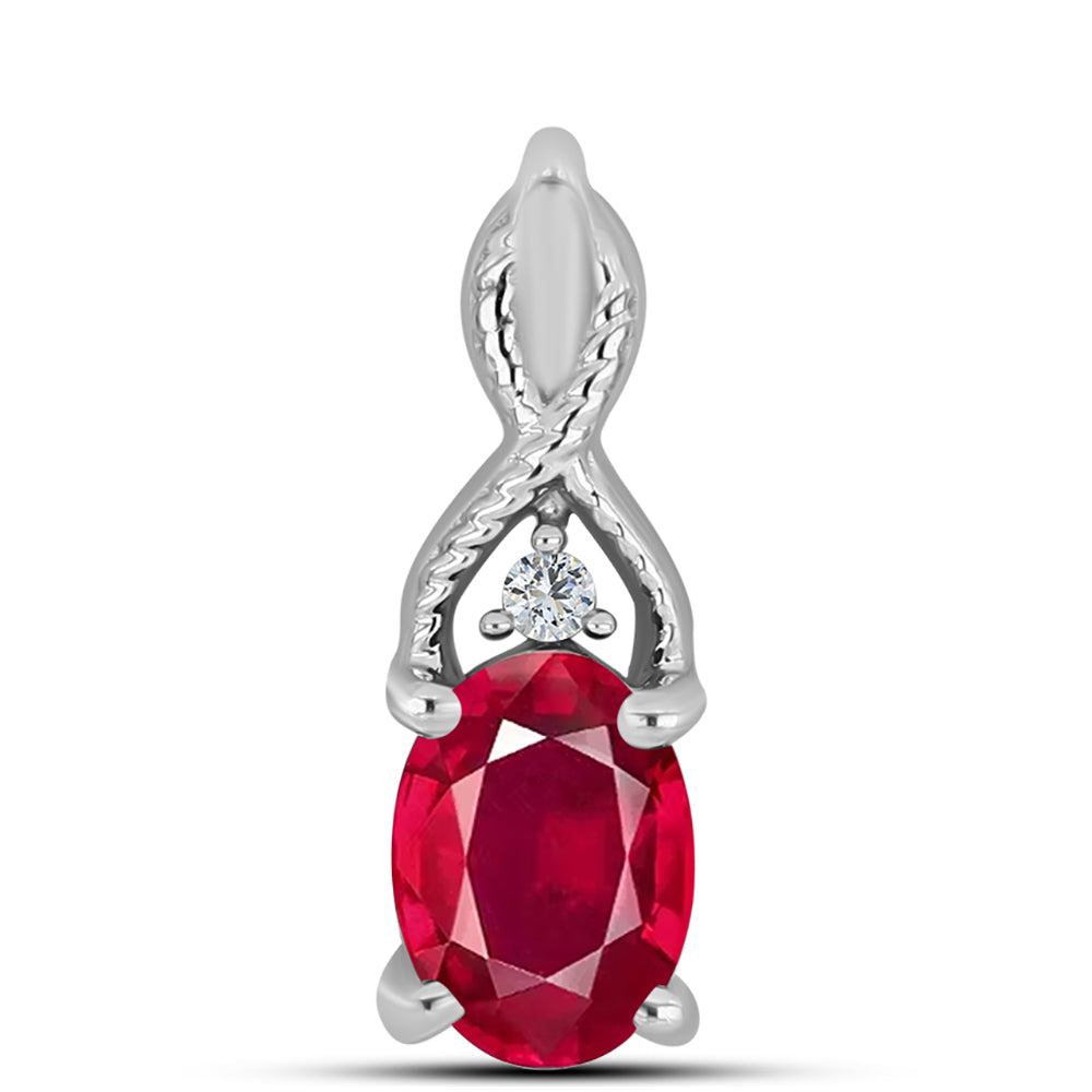 Ezüst Medál Madagaszkári Rubinnal és Fehér Topázzal 1 