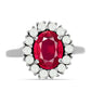 Ezüst Gyűrű Madagaszkári Rubinnal és Fehér Édesvízi Kagylógyönggyel