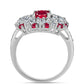 Ezüst Gyűrű Madagaszkári Rubinnal és Fehér Topázzal
