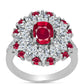 Ezüst Gyűrű Madagaszkári Rubinnal és Fehér Topázzal