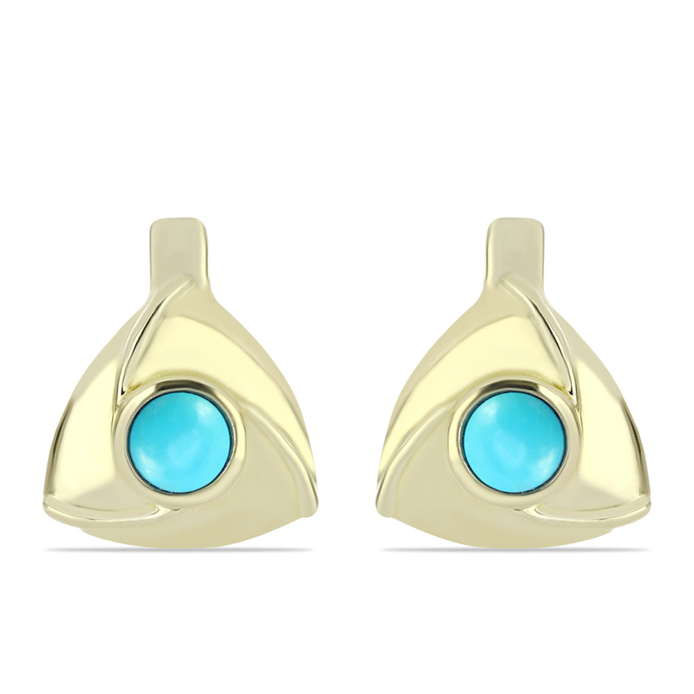 Arannyal Bevont Ezüst Fülbevaló Csipkerózsika Türkizzel 1 