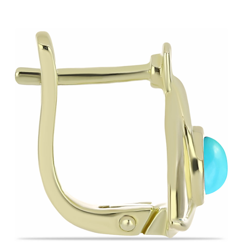 Arannyal Bevont Ezüst Fülbevaló Csipkerózsika Türkizzel 2 