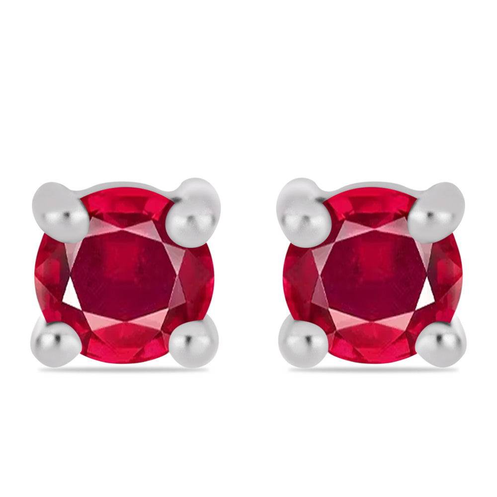 Ezüst Fülbevaló Madagaszkári Rubinnal 1 
