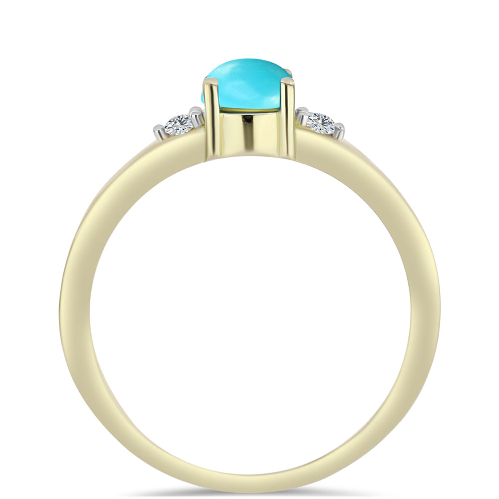 Arannyal Bevont Ezüst Gyűrű Csipkerózsika Türkizzel és Fehér Topázzal