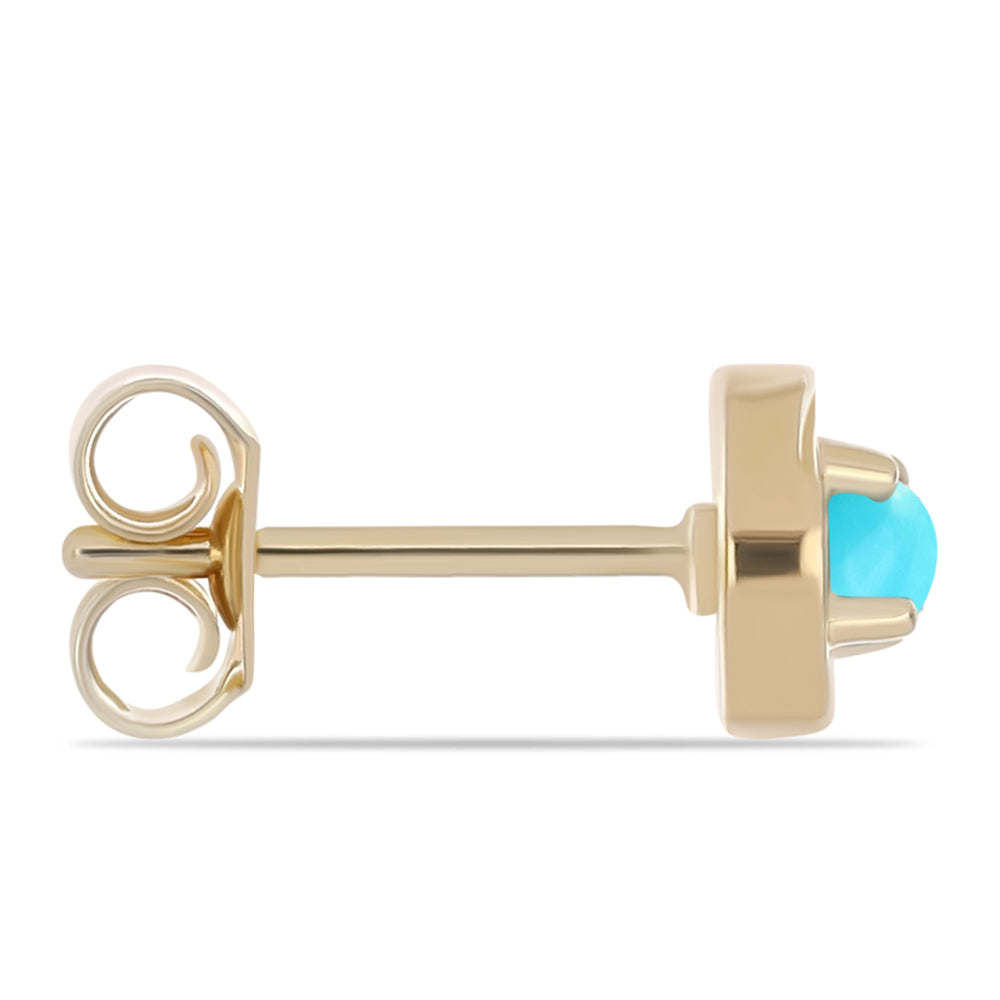 Arannyal Bevont Ezüst Fülbevaló Csipkerózsika Türkizzel és Fehér Topázzal 2 