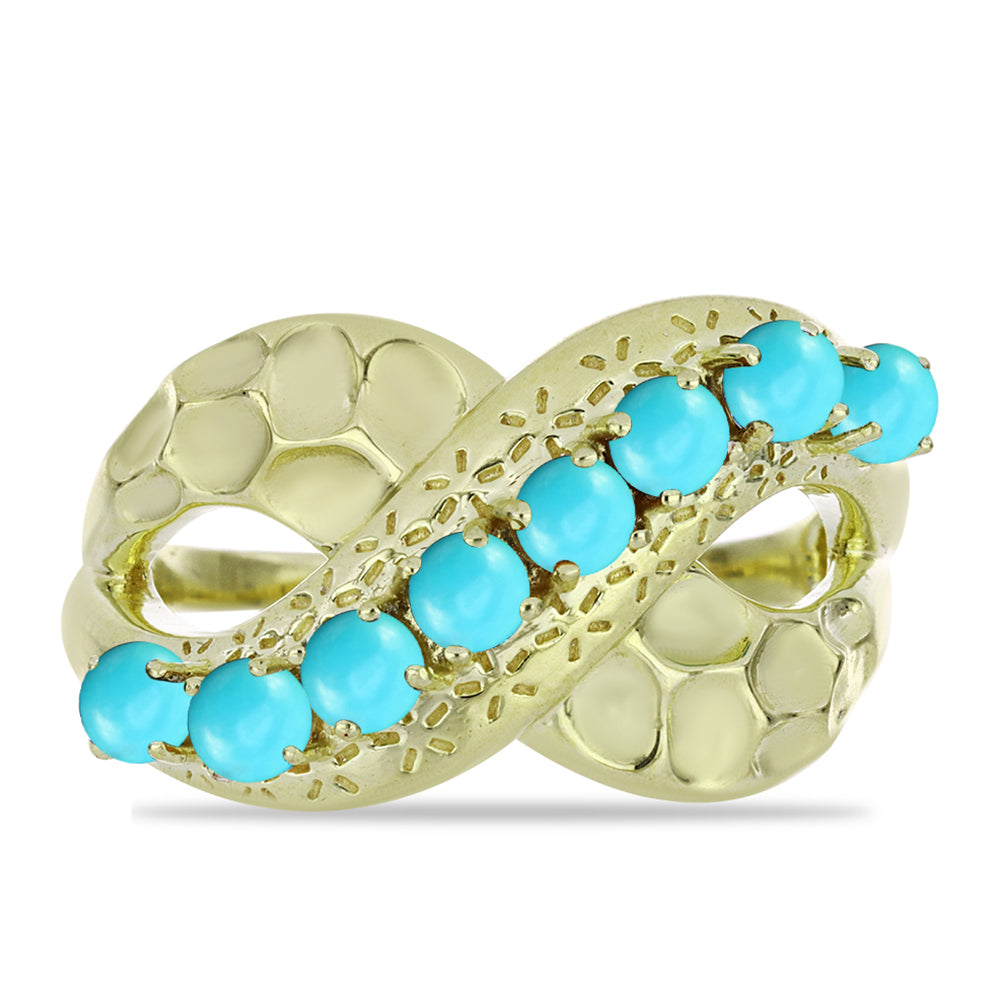 Arannyal Bevont Ezüst Gyűrű Csipkerózsika Türkizzel 1 