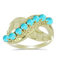 Arannyal Bevont Ezüst Gyűrű Csipkerózsika Türkizzel