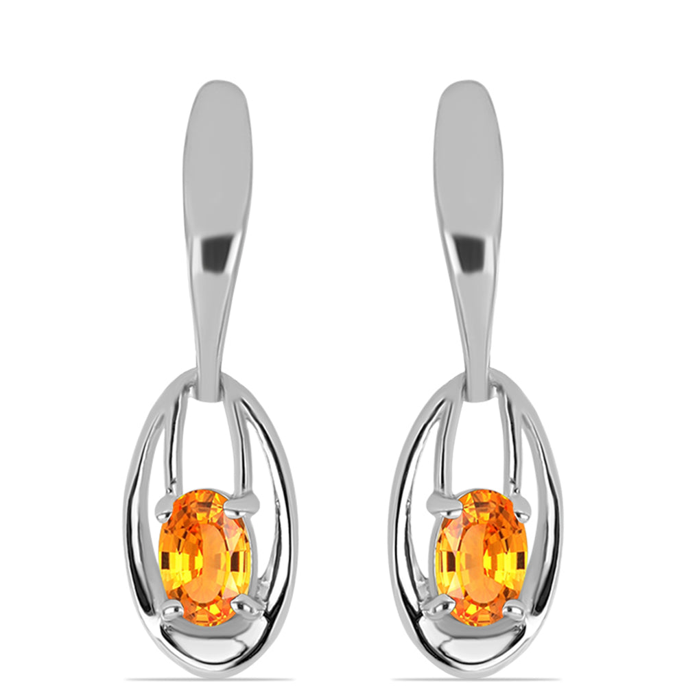 Ezüst Fülbevaló Padparadschai Zafírral 1 