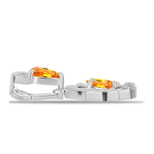 Ezüst Medál Padparadschai Zafírral és Fehér Topázzal