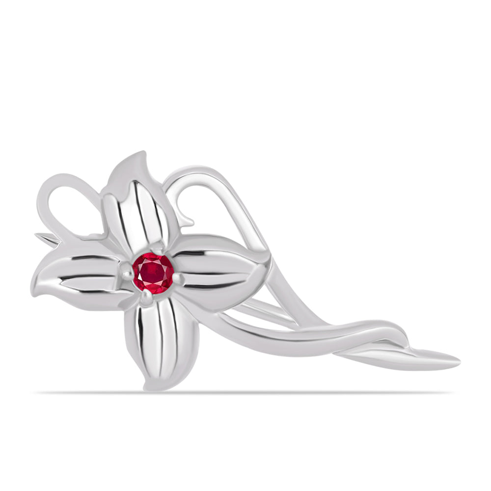 Ezüst Bross Madagaszkári Rubinnal 1 