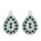 Ezüst Fülbevaló Zöldes Tengerkék Moissanite-tal