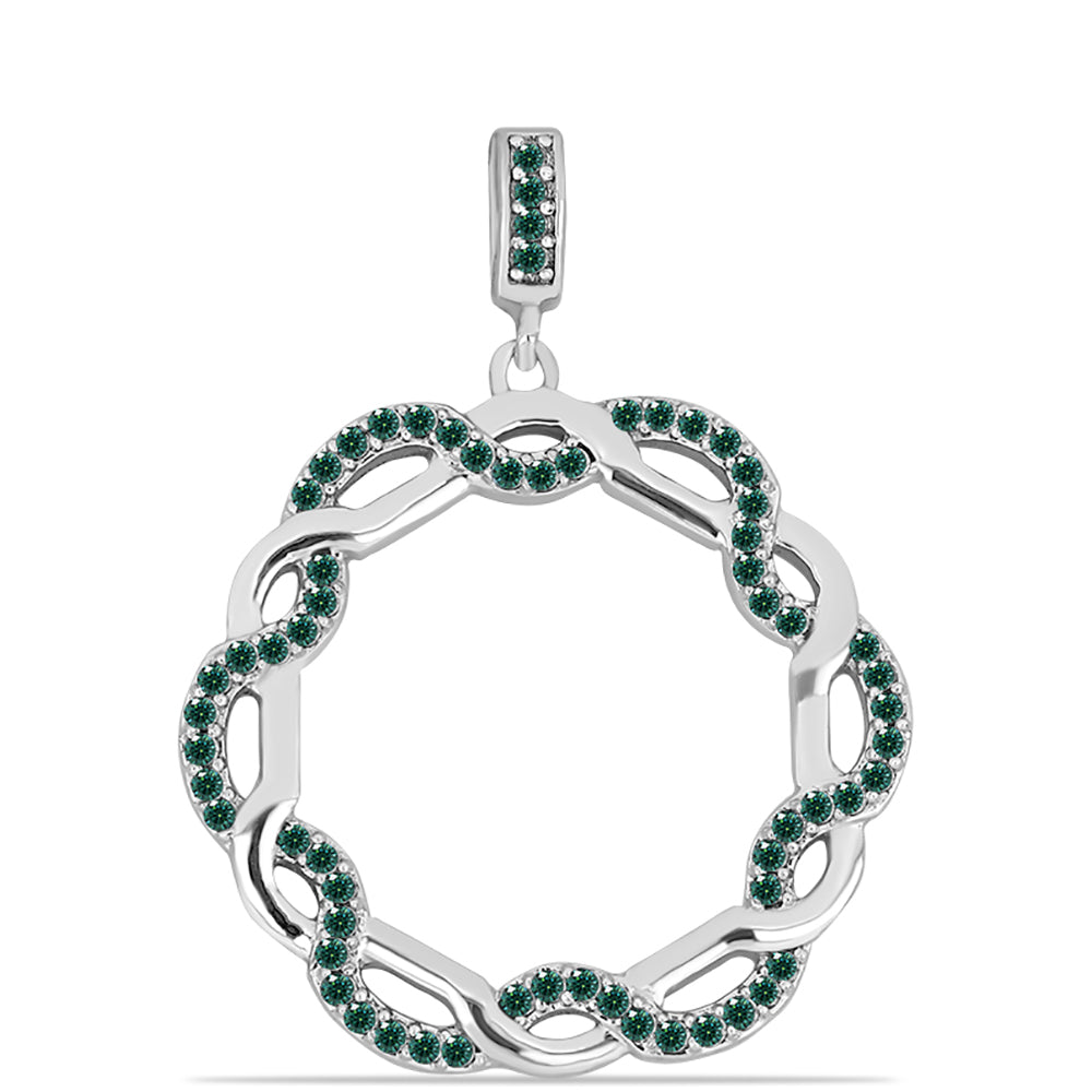 Ezüst Medál Zöldes Tengerkék Moissanite-tal 1 