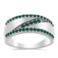 Ezüst Gyűrű Zöldes Tengerkék Moissanite-tal