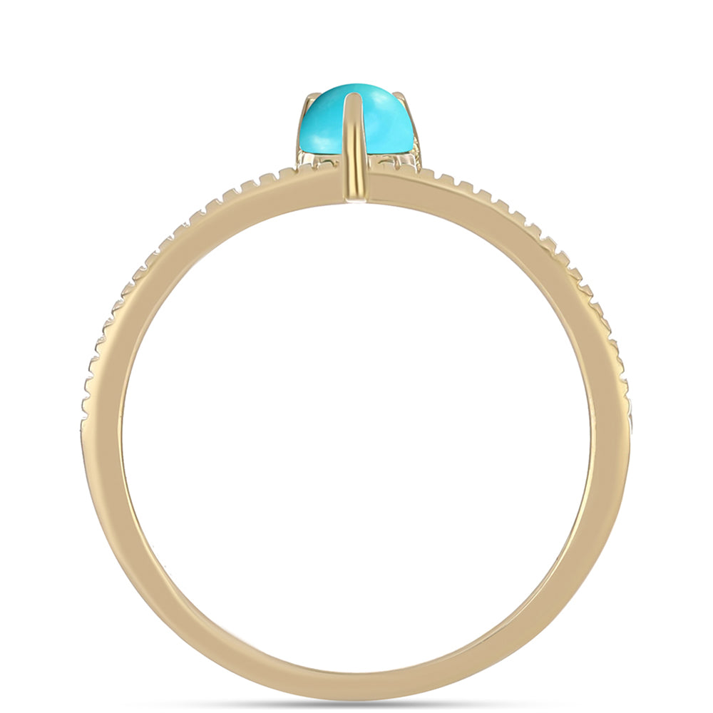 Arannyal Bevont Ezüst Gyűrű Csipkerózsika Türkizzel 2 