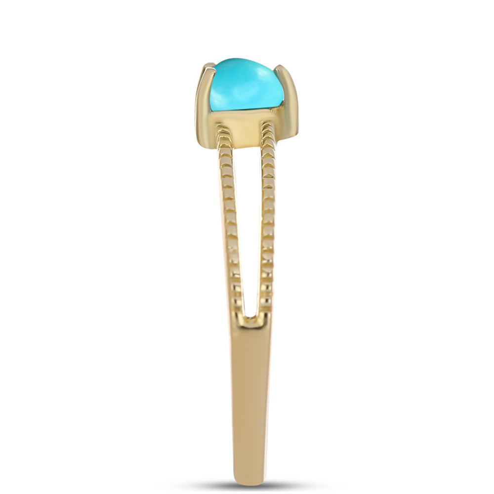 Arannyal Bevont Ezüst Gyűrű Csipkerózsika Türkizzel