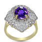 Arannyal Bevont Ezüst Gyűrű Marokkói Ametiszttel és Fehér Topázzal