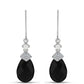 Ezüst Fülbevaló Obszidiánnal és Fehér Édesvízi Kagylógyönggyel