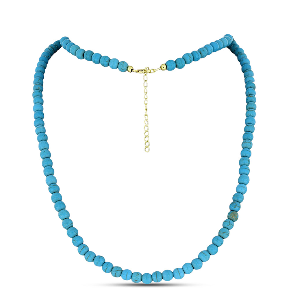 Arannyal Bevont Ezüst Nyaklánc Csipkerózsika Türkizzel 1 