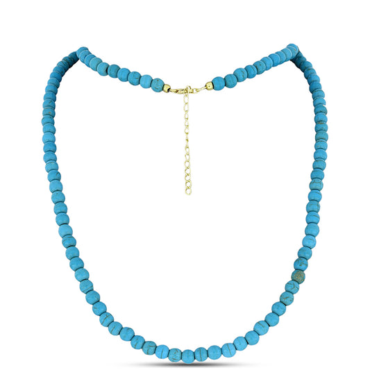 Arannyal Bevont Ezüst Nyaklánc Csipkerózsika Türkizzel