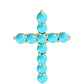 Kereszt Arannyal Bevont Ezüst Medál Csipkerózsika Türkizzel