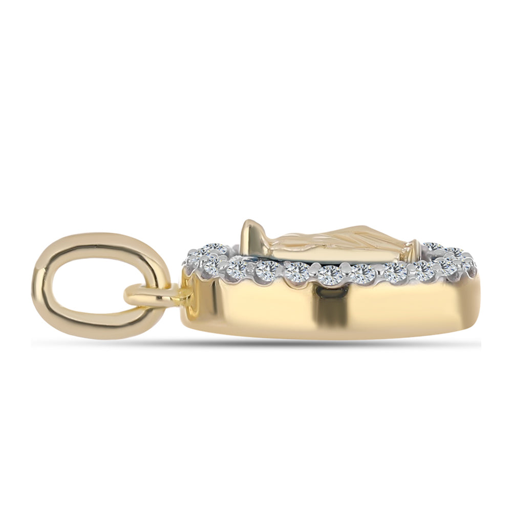 Arannyal Bevont Ezüst Medál Csipkerózsika Türkizzel és Fehér Topázzal