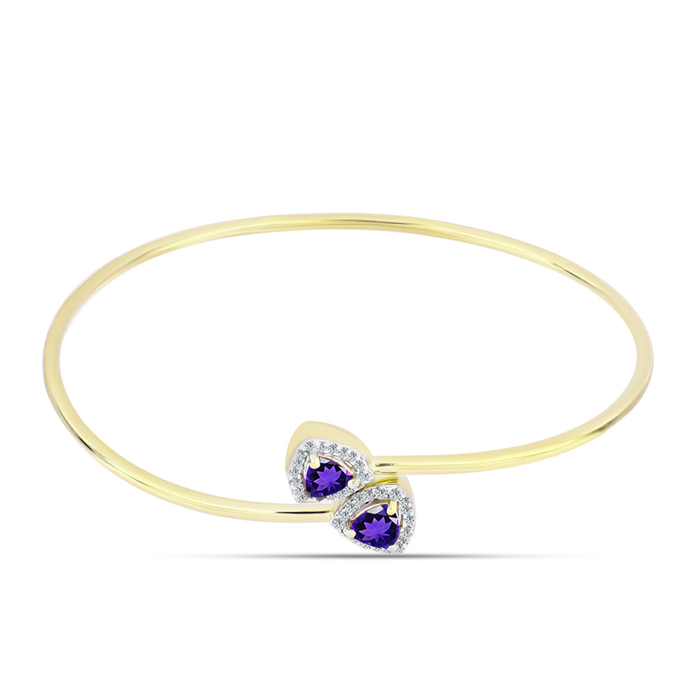 Arannyal Bevont Ezüst Karperec Marokkói Ametiszttel és Fehér Topázzal 1 