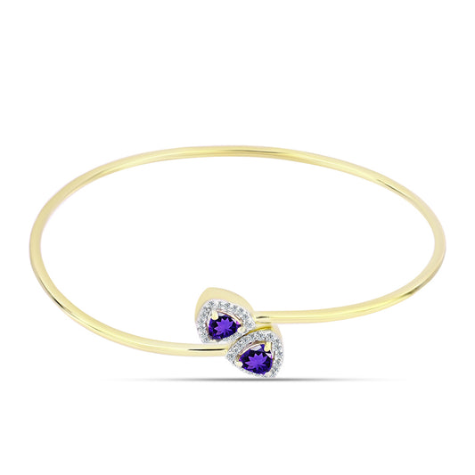 Arannyal Bevont Ezüst Karperec Marokkói Ametiszttel és Fehér Topázzal