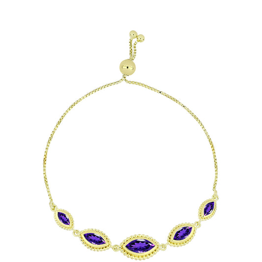 Arannyal Bevont Ezüst Karkötő Marokkói Ametiszttel