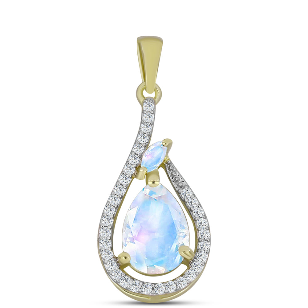 Arannyal Bevont Ezüst Medál Szivárvány Holdkővel