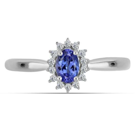 Ezüst Gyűrű "AA" Osztályú Tanzanittal és Fehér Topázzal
