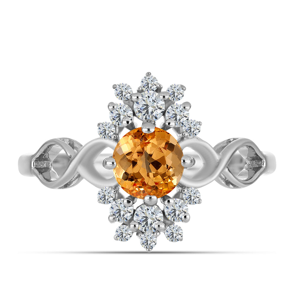 Ezüst Gyűrű "Császársárga" Topázzal és Fehér Topázzal 1 