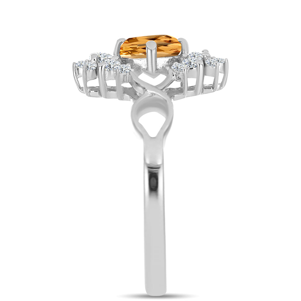 Ezüst Gyűrű "Császársárga" Topázzal és Fehér Topázzal 4 