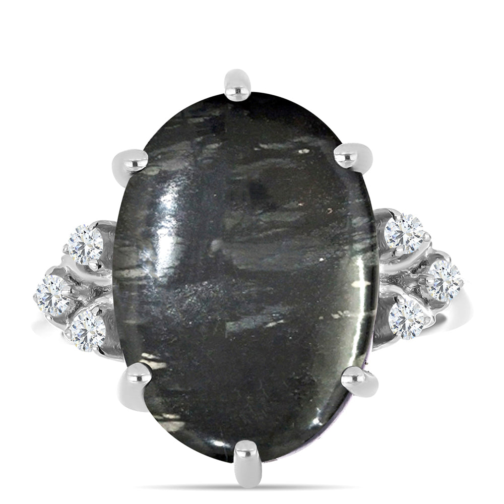 Ezüst Gyűrű Picasso Jáspissal és Fehér Topázzal 1 